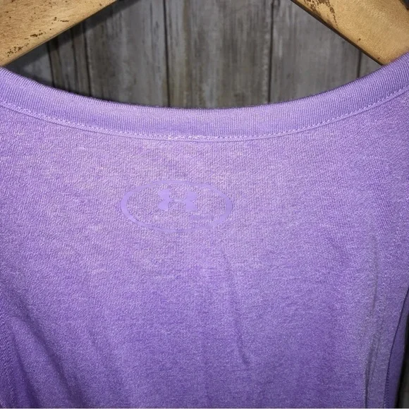 Under Armor Kids Purple High Low Glitter Logo Tank - Picture 4 of 4